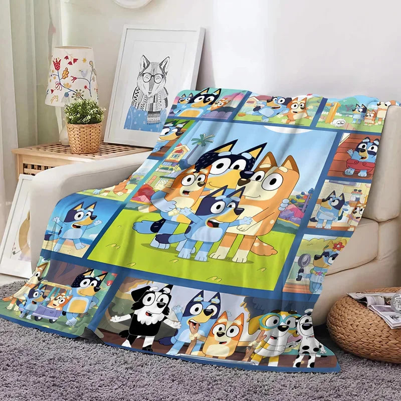 Bluey Cartoon Anime Flannel Blanket