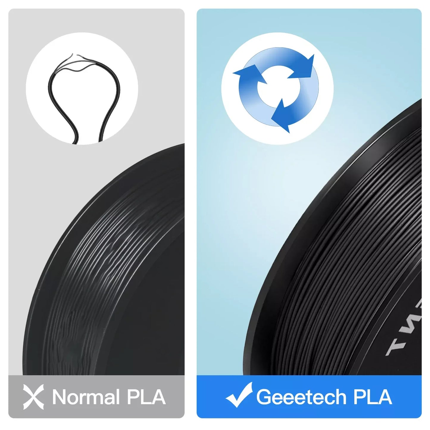 Geeetech 3d printer Filament PLA PETG Plastic 1kg 1.75mm,Tangle-Free, 3d printing wire materials, black, white, vacuum packaging