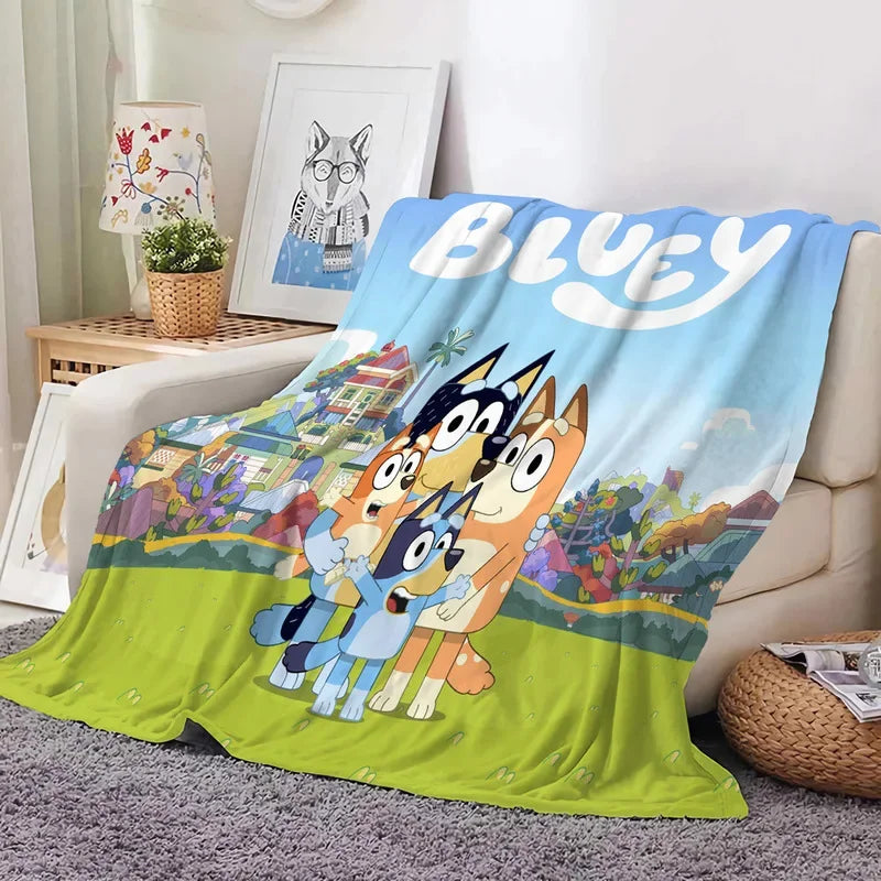 Bluey Cartoon Anime Flannel Blanket