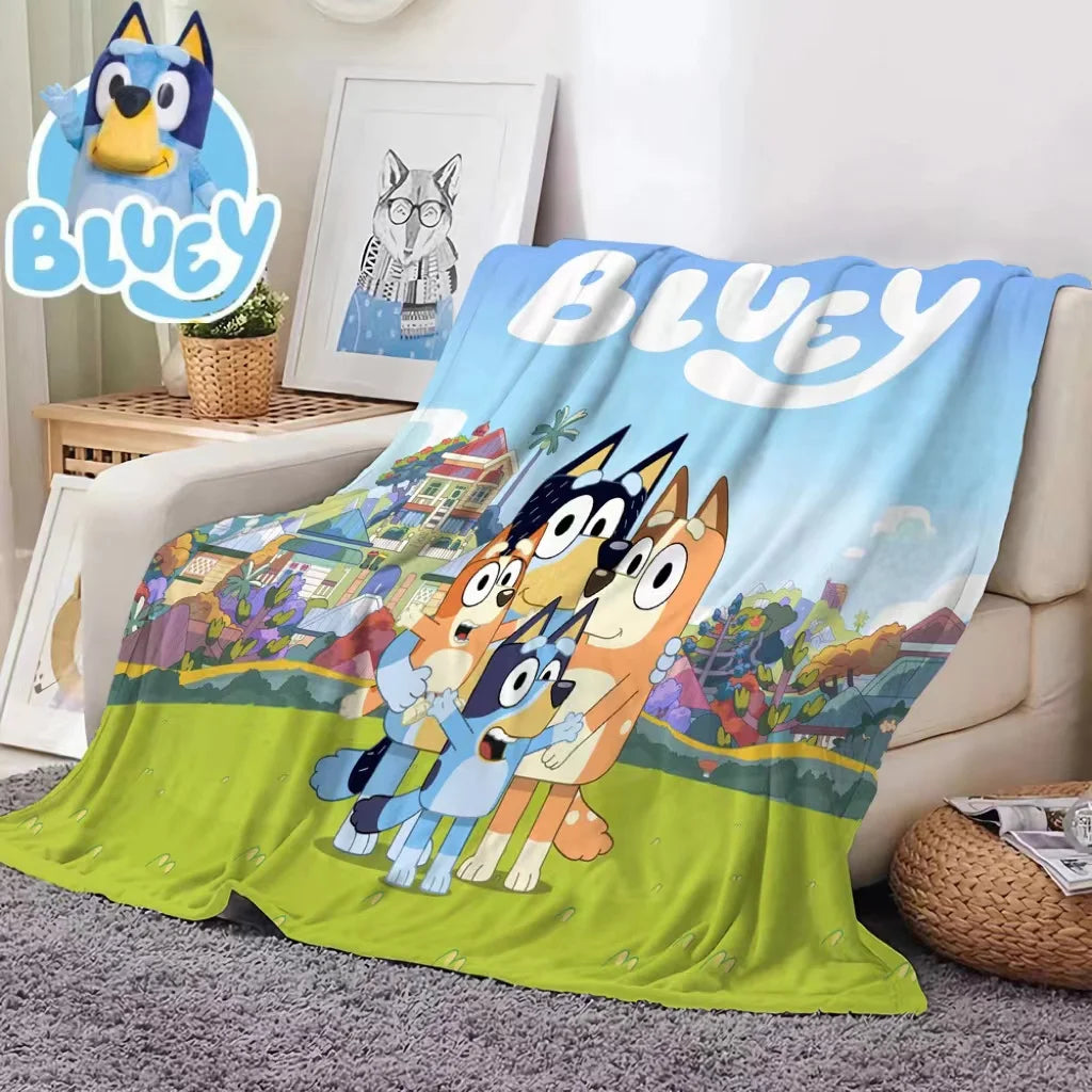 Bluey Cartoon Anime Flannel Blanket