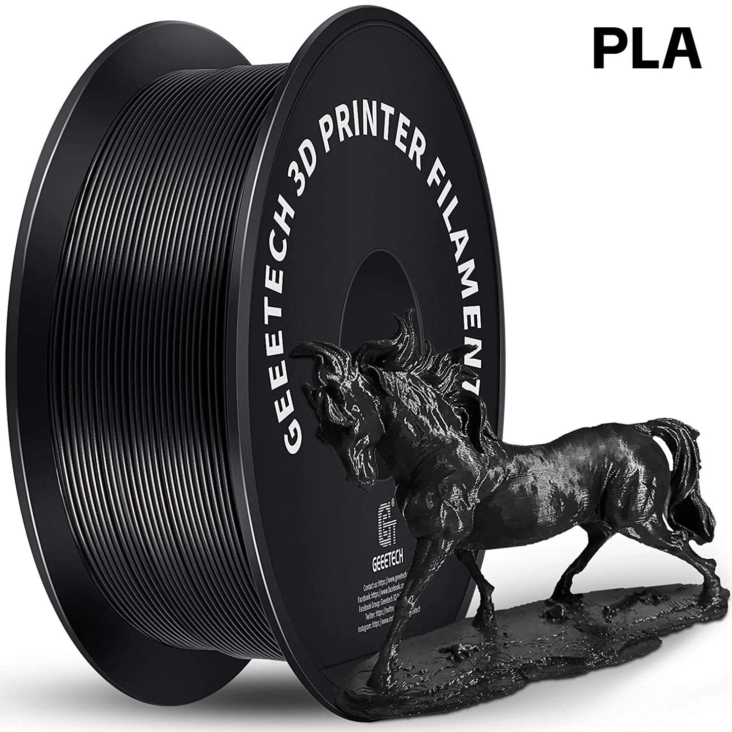 Geeetech 3d printer Filament PLA PETG Plastic 1kg 1.75mm,Tangle-Free, 3d printing wire materials, black, white, vacuum packaging