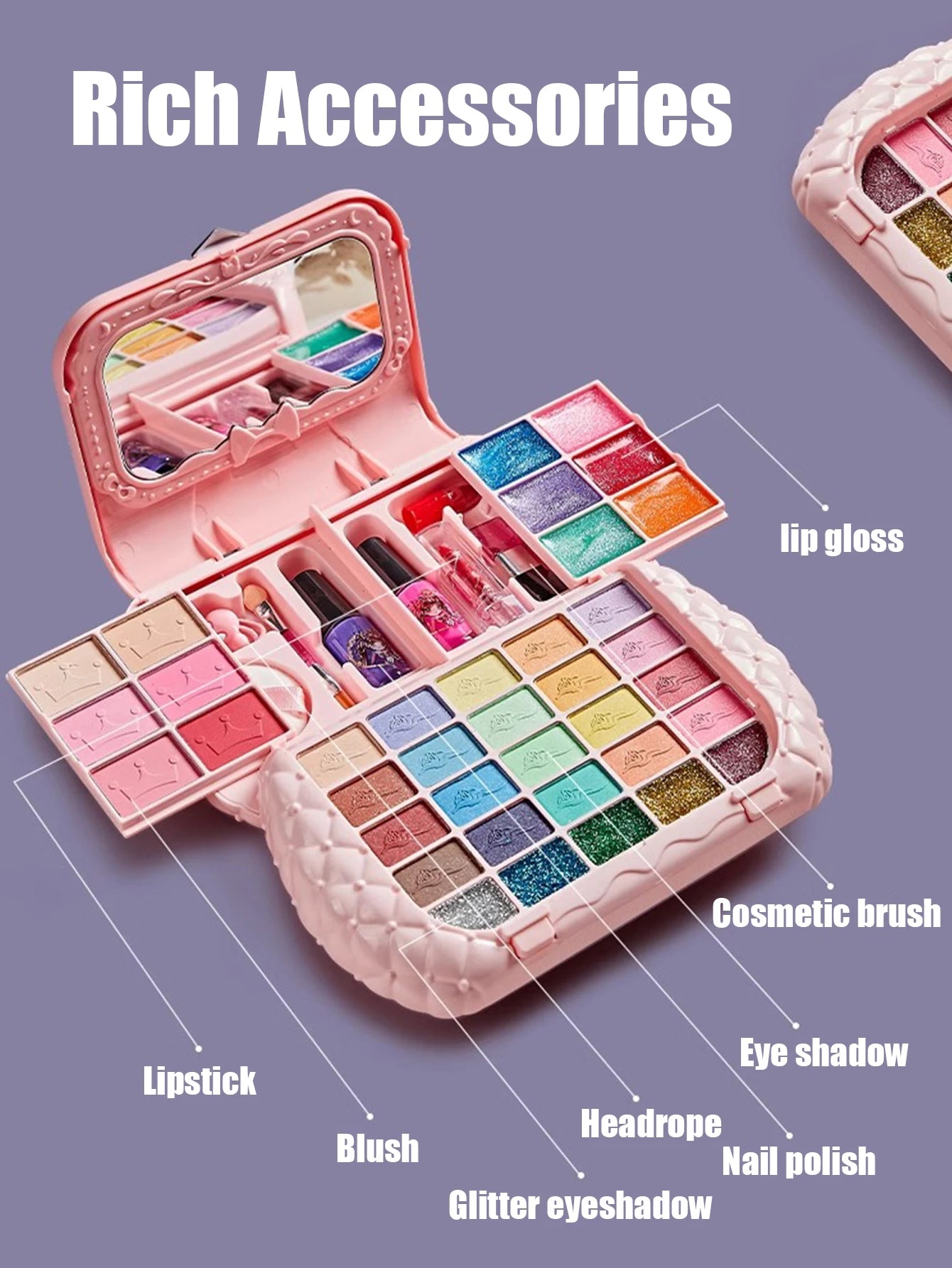 Kids Beauty Toys Makeup Kit Little Bag Washable Pretend Play Cosmetic Set