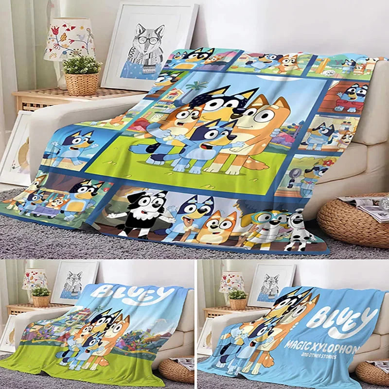 Bluey Cartoon Anime Flannel Blanket